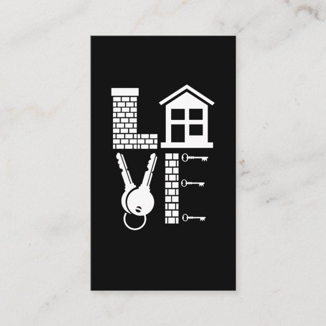 Real Estate Agent House Investor Property Love Business Card (Front)