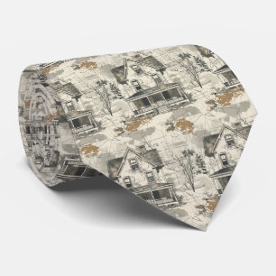 Real Estate Agent House Monogrammed Tie