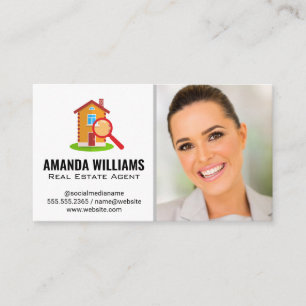 Real Estate Agent   House Search Logo Business Card