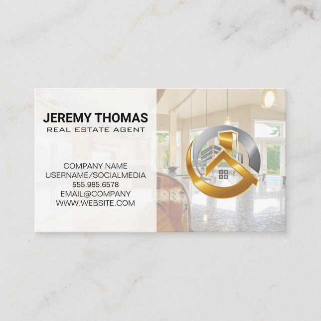 Real Estate Agent | Interior Home | Modern Realtor Business Card (Front)