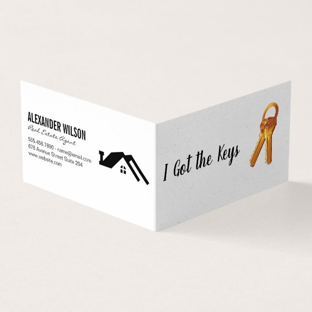 Real Estate Agent / Keys Business Card (Outside)