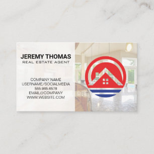 Real Estate Agent   Kitchen   Home Logo Business Card