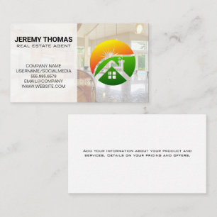 Real Estate Agent   Kitchen   Modern Realtor Logo Business Card