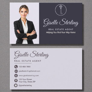 Real Estate Agent Lilac Purple Photo Business Card