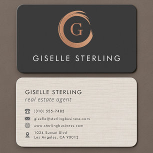 Real Estate Agent Linen Business Card