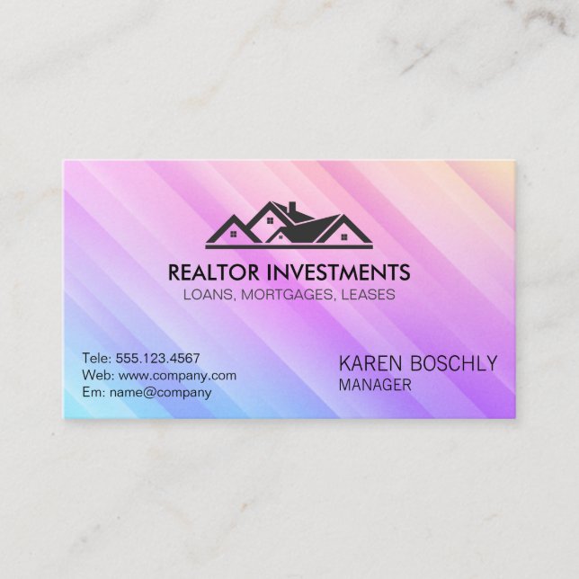 Real Estate Agent Logo | Residential Properties Business Card (Front)