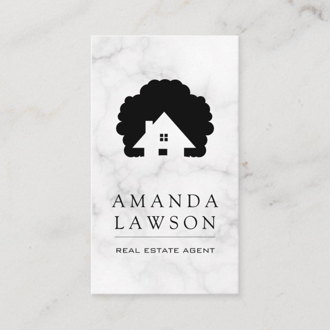 Real Estate Agent | Marble | Home and Tree Icon Appointment Card (Front)