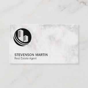 Real Estate Agent   Marble   Property Icon Business Card