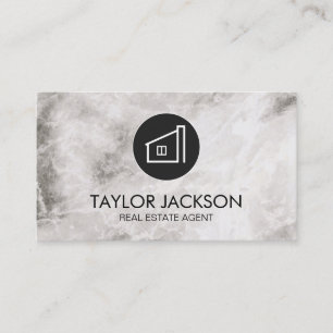 Real Estate Agent Marble Texture Appointment Card