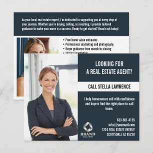 Real Estate Agent Marketing PROMOTION LOGO PHOTO  Postcard