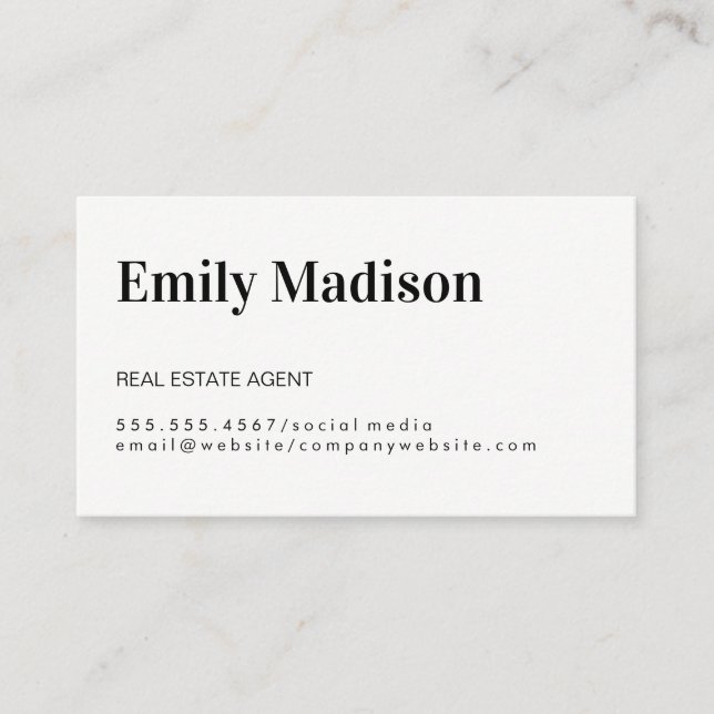 Real Estate Agent / Minimalist Business Card (Front)