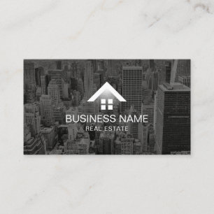 Real Estate Agent Modern Home Logo City Broker Business Card