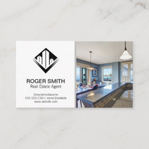 Real Estate Agent   Modern Kitchen Business Card
