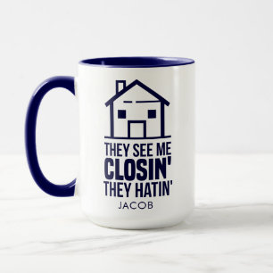 Real Estate Agent Name Realtor House Closings Mug