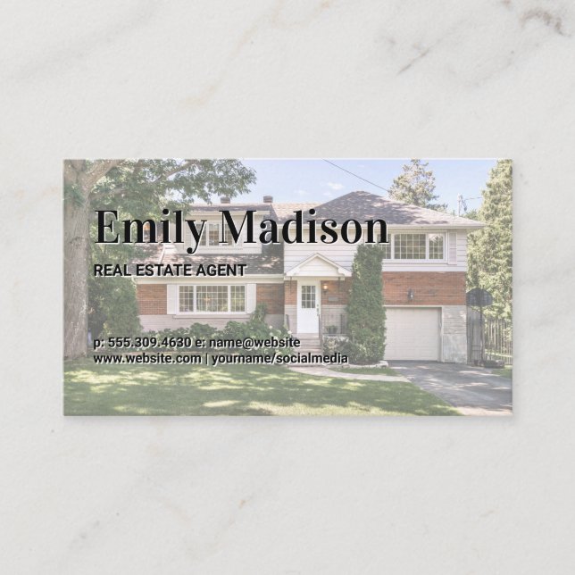 Real Estate Agent / Neighbourhood Home Business Card (Front)