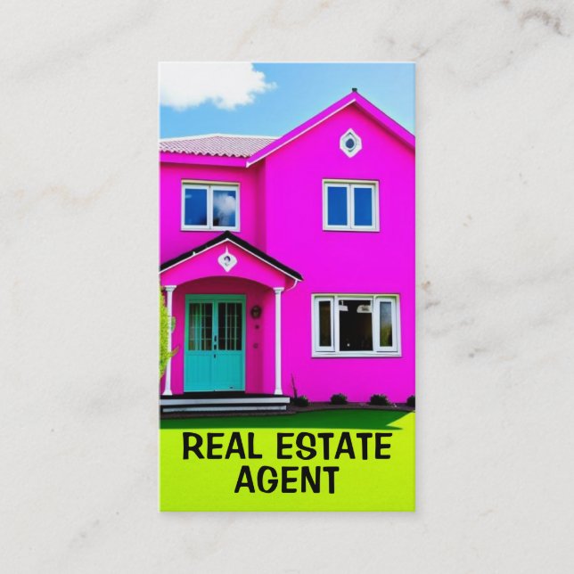 Real Estate Agent Neon BRIGHTS Business Card (Front)