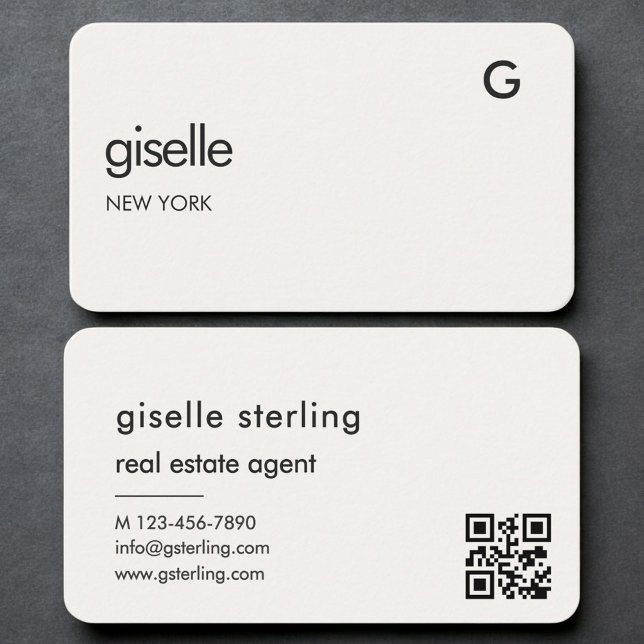 Real Estate Agent Neutral QR Code Business Card (Creator Uploaded)