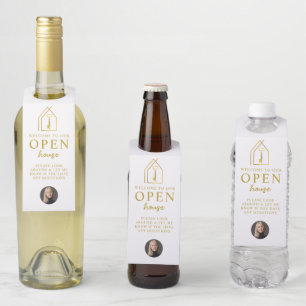 Real Estate Agent Open House Gold Key Bottle Tag