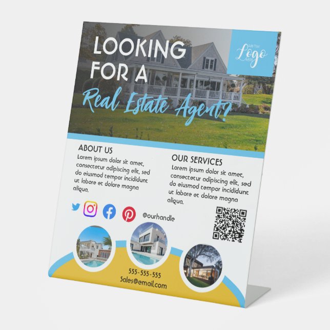 Real estate agent open house property for sale fly pedestal sign (Front)