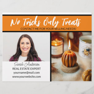Real Estate Agent orange halloween autumn Flyer