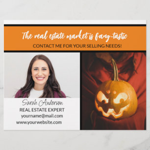 Real Estate Agent orange halloween fang-tastic Flyer