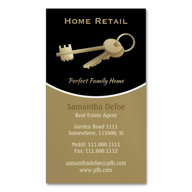 Real Estate Agent | Perfect Family Home Magnetic Business Card (Front Vertical)
