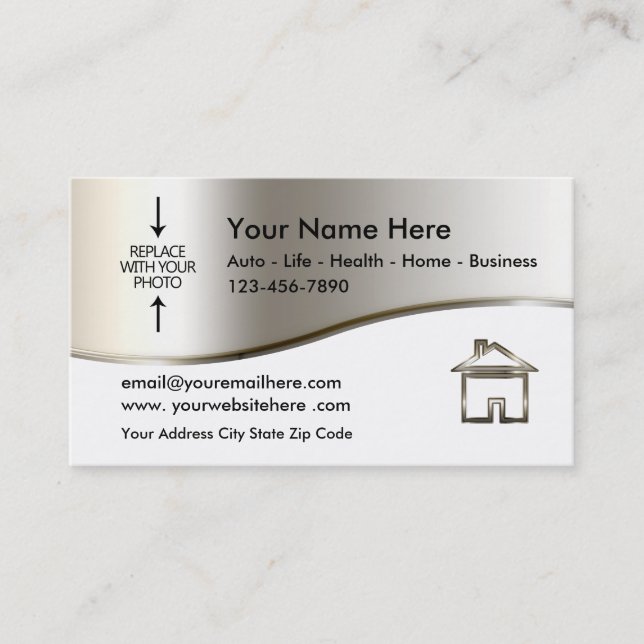 Real Estate Agent Photo Template Business Card (Front)