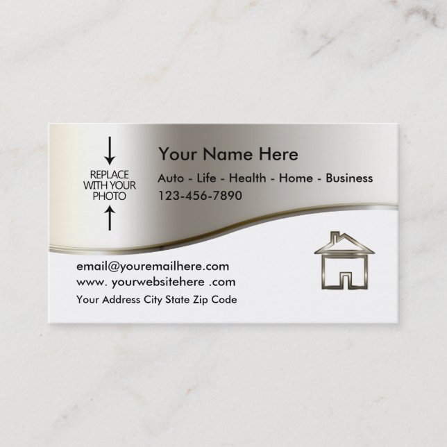 Real Estate Agent Photo Template Business Card (Front)