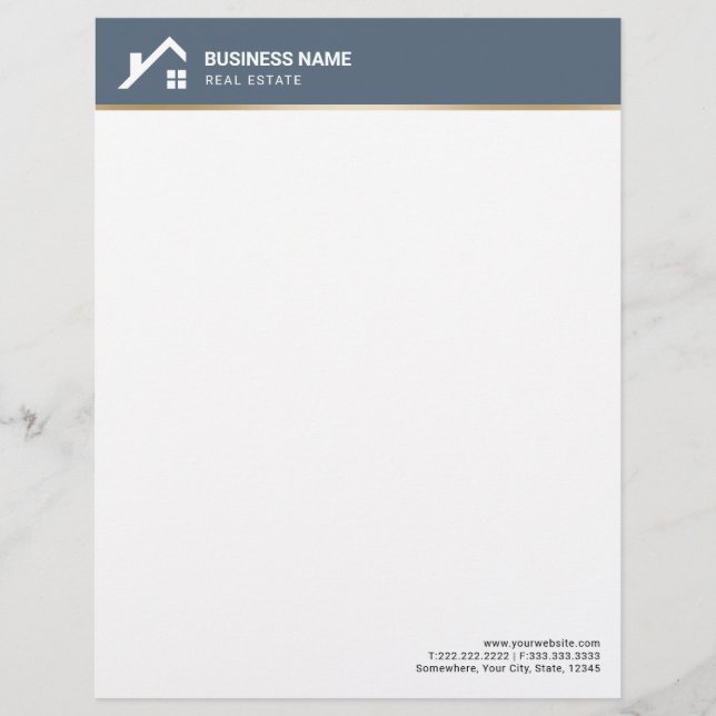 Real Estate Agent Professional House Realtor Custom Letterhead (Front)