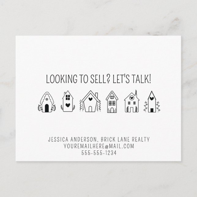 Real Estate Agent Promotional Contact Info Postcard (Front)