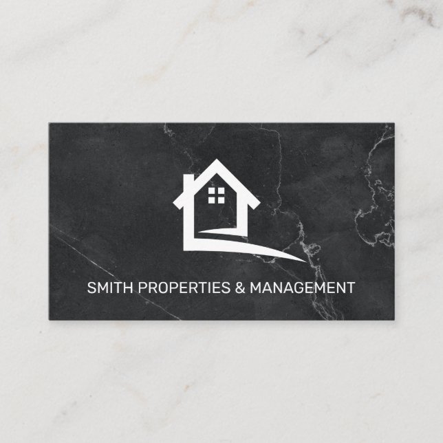 Real Estate Agent | Properties Management | Marble Appointment Card (Front)