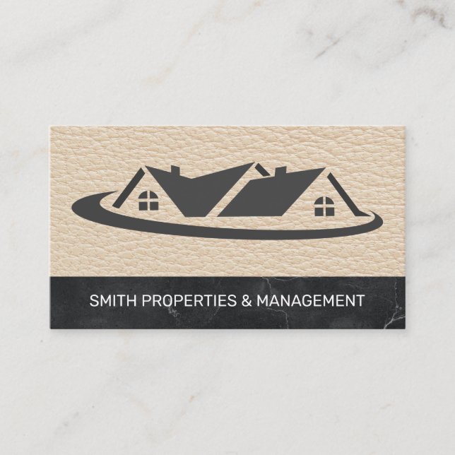 Real Estate Agent | Properties Management | Marble Appointment Card (Front)