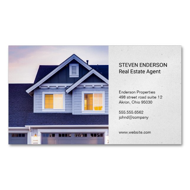 Real Estate Agent | Property Homes Magnetic Business Card (Front)