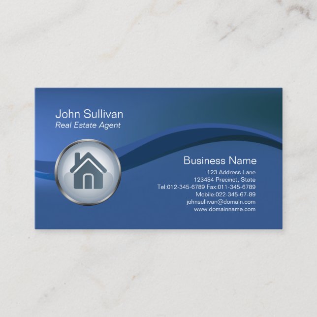 Real Estate Agent Property Investment House Icon Business Card (Front)