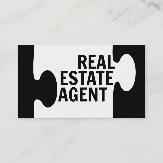 Real Estate Agent Puzzle Piece Business Card (Front)
