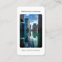 Real estate agent QR-Code modern city flats rent Business Card