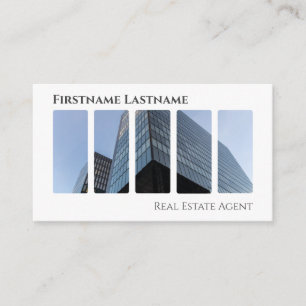 Real estate agent QR-Code modern office buildings Business Card