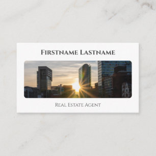 Real estate agent QR-Code modern office buildings Business Card