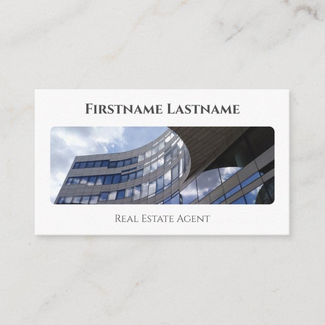 Real estate agent QR-Code modern office buildings Business Card (Front)