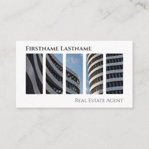 Real estate agent QR-Code modern office buildings Business Card