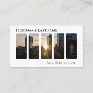 Real estate agent QR-Code modern office buildings Business Card
