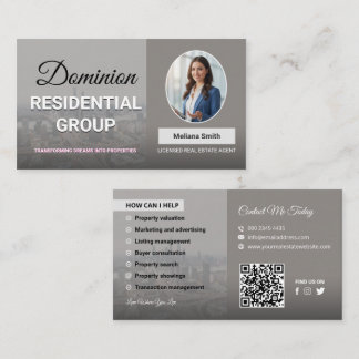Real estate agent, Real estate company, Realtor Bu Business Card