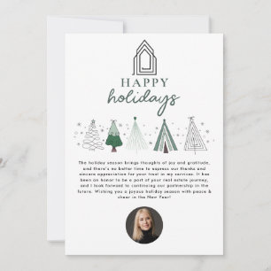Real Estate Agent Realtor Christmas Happy Holidays Holiday Card