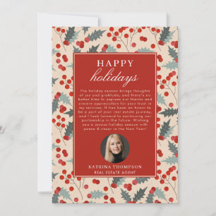 Real Estate Agent Realtor Christmas Happy Holidays Holiday Card