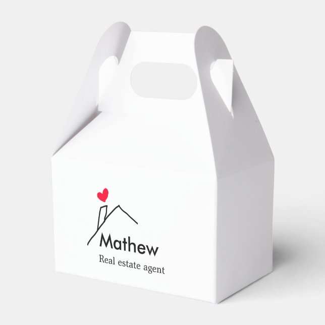 Real estate agent realtor construction home inaugu favour box (Front Side)