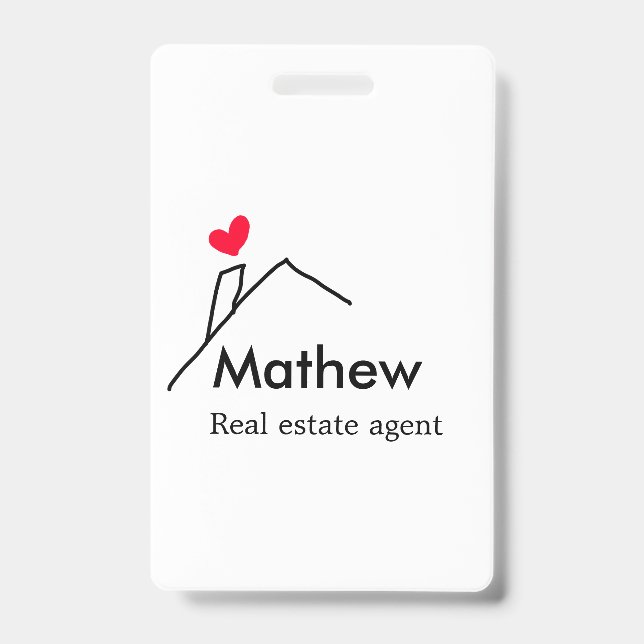 Real estate agent realtor construction home inaugu ID badge (Front)