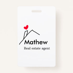 Real estate agent realtor construction home inaugu ID badge