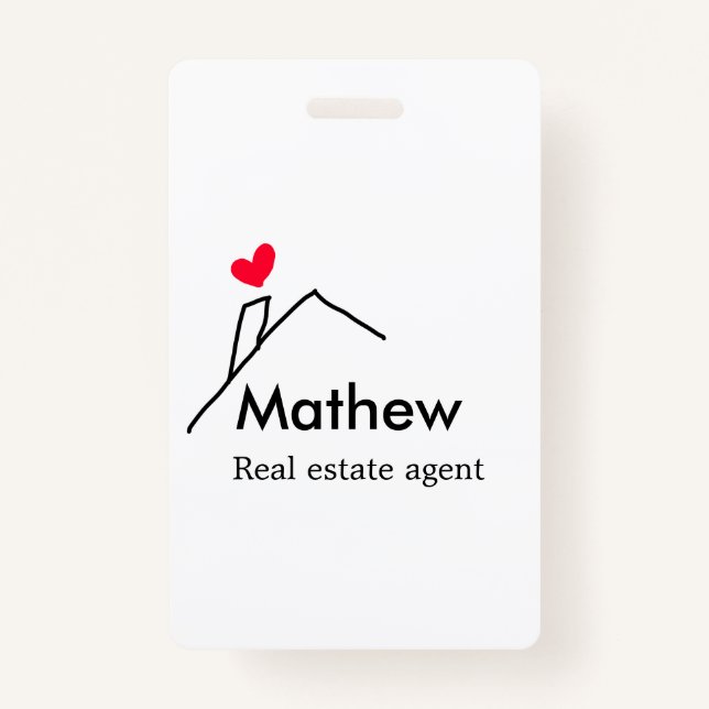 Real estate agent realtor construction home inaugu ID badge (Front)