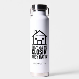 Real Estate Agent Realtor Coworker Closings Gag Water Bottle