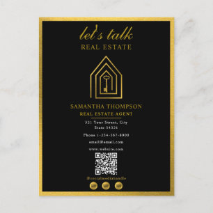 Real Estate Agent Realtor Gold Key Home Logo Holiday Postcard
